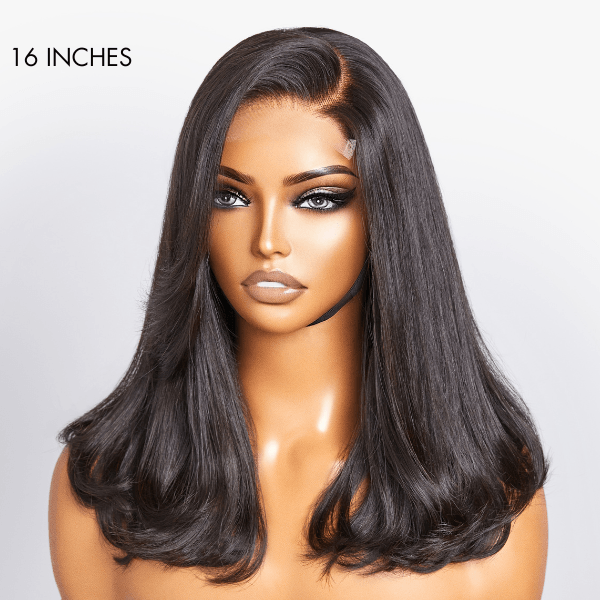 Limited Design | 90's Blowout 5x5 HD Lace Glueless C Part Long Wig with Bangs 100% Human Hair