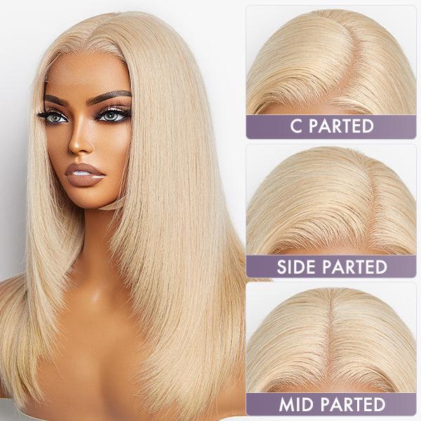 Limited Design | Blonde 613 Layered Cut Glueless 5x5 Closure HD Lace Wig 100% Virgin Human Hair