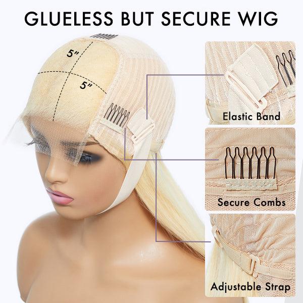 Limited Design | Blonde 613 Layered Cut Glueless 5x5 Closure HD Lace Wig 100% Virgin Human Hair