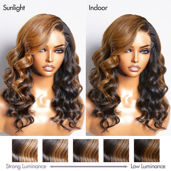 Limited Design | Blonde Highlight Loose Wave Left C Part Glueless 5x5 Closure HD Lace Wig | Large & Small Cap Size