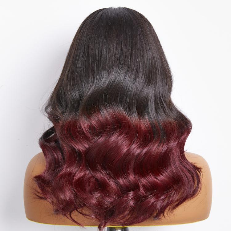 Limited Design | Dark Red Highlight Loose Wave Glueless 5x5 Closure HD Lace Wig | Large & Small Cap Size