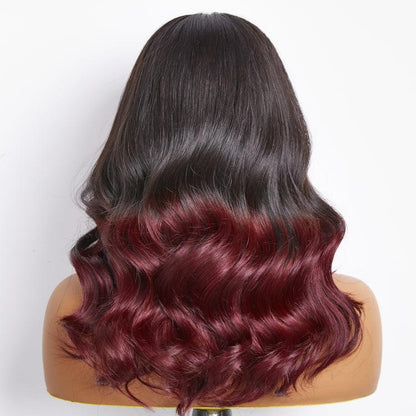 Limited Design | Dark Red Highlight Loose Wave Glueless 5x5 Closure HD Lace Wig | Large & Small Cap Size