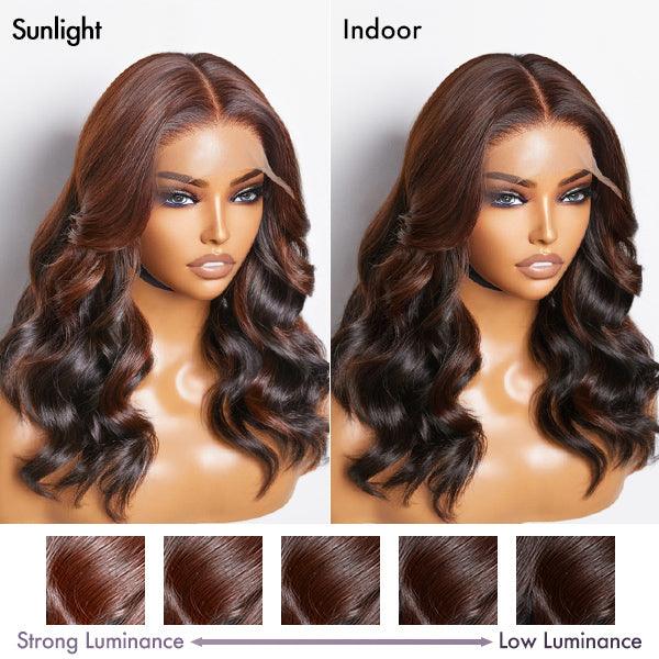 Limited Design | Peekaboo Bronze Brown Loose Body Wave Glueless 5x5 Closure HD Lace Wig | Large & Small Cap Size