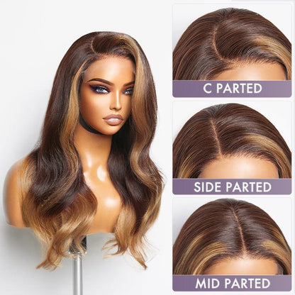 Limited Design | Blonde Ombre Highlights Loose Wave Glueless 5x5 Closure HD Lace Wig | Large & Small Cap Size