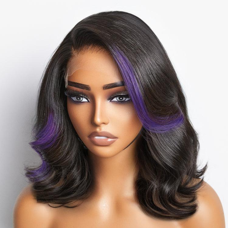 Limited Design | Purple Highlights Loose Wave Glueless 5x5 Closure HD Lace Wig | Large & Small Cap Size