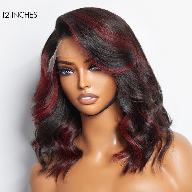 Limited Design | Red Highlight Bouncy Loose Wave Glueless 5x5 Closure HD Lace Wig | Large & Small Cap Size