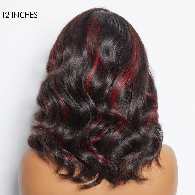 Limited Design | Red Highlight Bouncy Loose Wave Glueless 5x5 Closure HD Lace Wig | Large & Small Cap Size