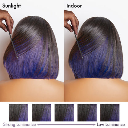 Limited Design | Peekaboo Purple Highlight Glueless 5x5 Closure HD Lace Bob Wig | Large & Small Cap Size