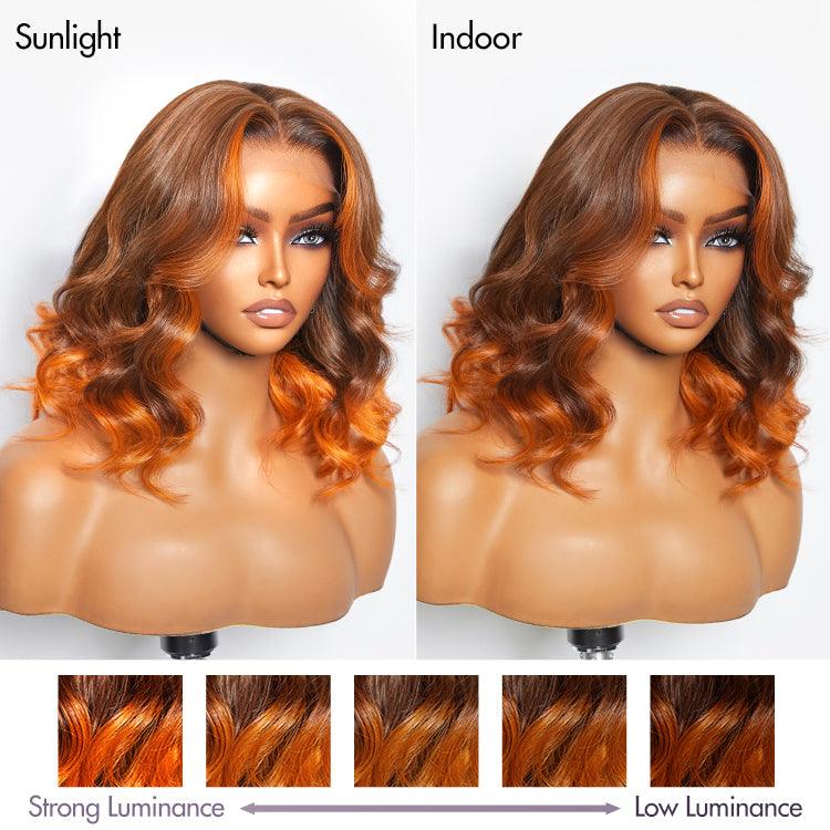 Limited Design | Ginger Highlight Ombre Loose Wave Glueless 5x5 Closure HD Lace Wig | Large & Small Cap Size