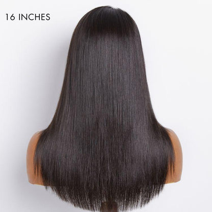 Limited Design | Layered Bangs Silky Straight Glueless 5x5 Closure HD Lace Wig