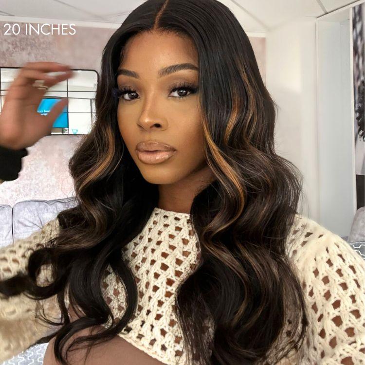 Limited Design | Blonde Piece Highlights Loose Wave Glueless 5x5 Closure HD Lace Wig | Large & Small Cap Size