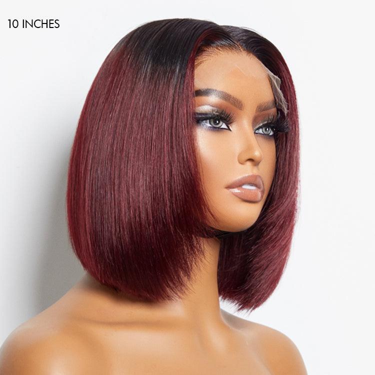 Limited Design | Ombre Highlight Silky Blunt Cut Glueless 5x5 Closure HD Lace Bob Wig Pre-Cut Lace | Large & Small Cap Size