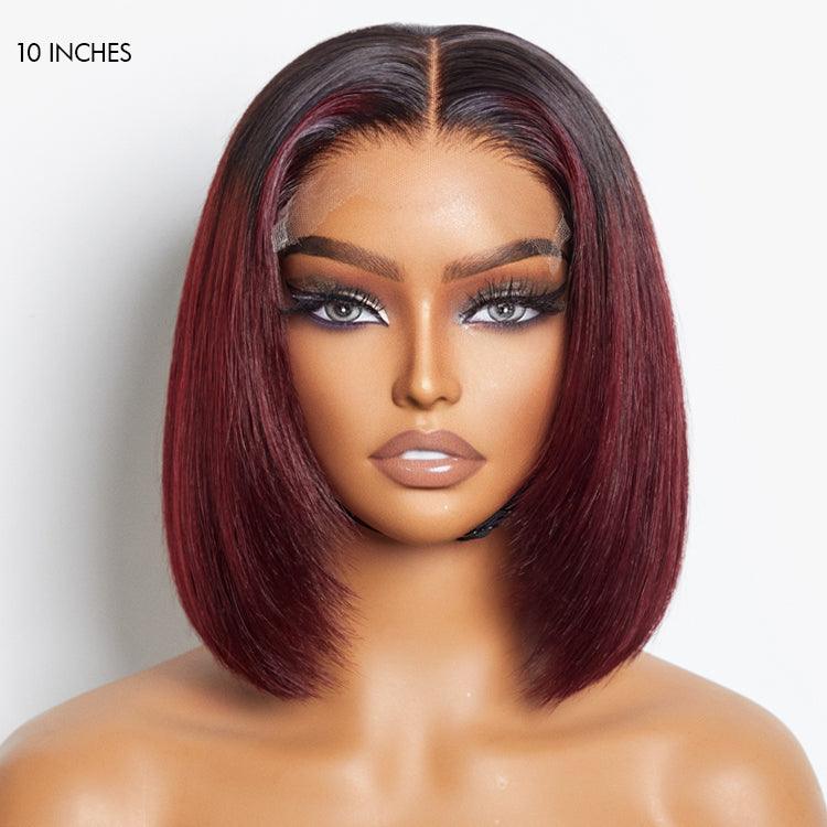 Limited Design | Ombre Highlight Silky Blunt Cut Glueless 5x5 Closure HD Lace Bob Wig Pre-Cut Lace | Large & Small Cap Size